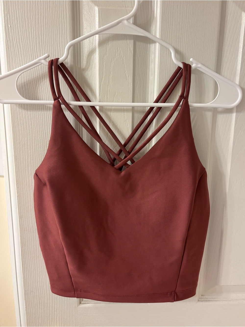 Avia Double-Strap Cropped Tank Top - Burgundy